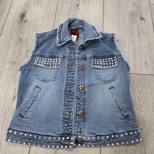 Parasuco Blue Denim Vest with Studded Details